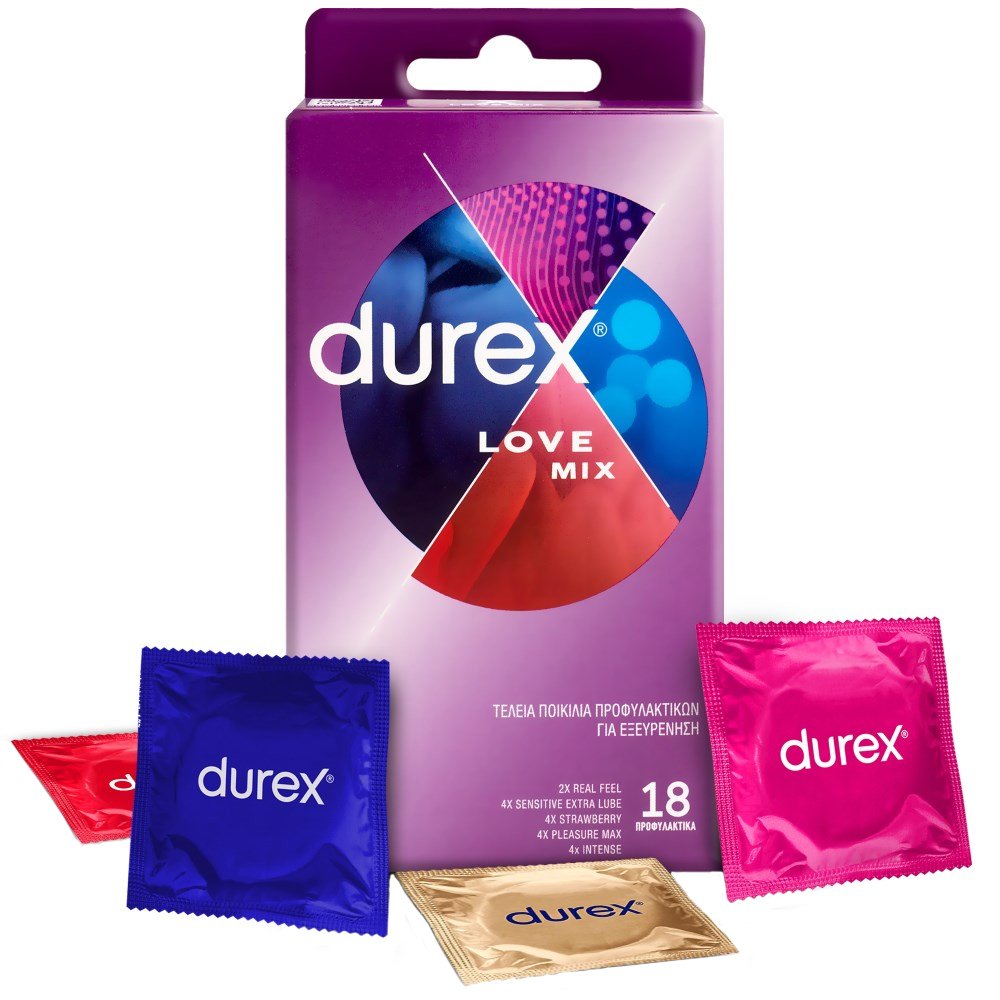 Durex Love Mix Collection Πακέτο Ποικιλίας Προφυλακτικών 18 Τεμάχια