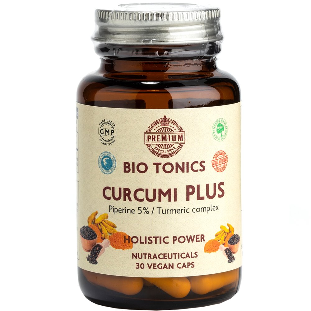 Bio Tonics Bio Tonics Curcumi Plus Συμπλήρωμα Διατροφής Εκχυλίσματος Κουρκουμά & Μαύρου Πιπεριού με Ισχυρές Αντιφλεγμονώδεις & Αντιοξειδωτικές Ιδιότητες για την Καλή Λειτουργία του Πεπτικού 30caps