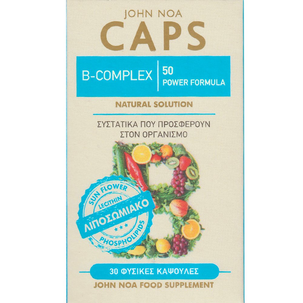 John Noa John Noa Vitamin B-50 Complex Power Formula Συμπλήρωμα Διατροφής Συμπλέγματος Βιταμινών Β Λιποσωμικής Μορφής για την Καλή Λειτουργία του Νευρικού Συστήματος & Ενέργεια 30veg.caps