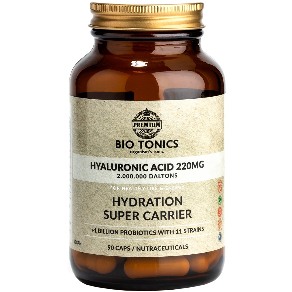 Bio Tonics Hyaluronic Acid 220mg Συμπλήρωμα Διατροφής Υαλουροικού Οξέος για την Καλή Υγεία Χόνδρων, Μαλλιών & Δέρματος με Προσθήκη Μείγματος Προβιοτικών για Καλύτερη Απορρόφηση 90caps