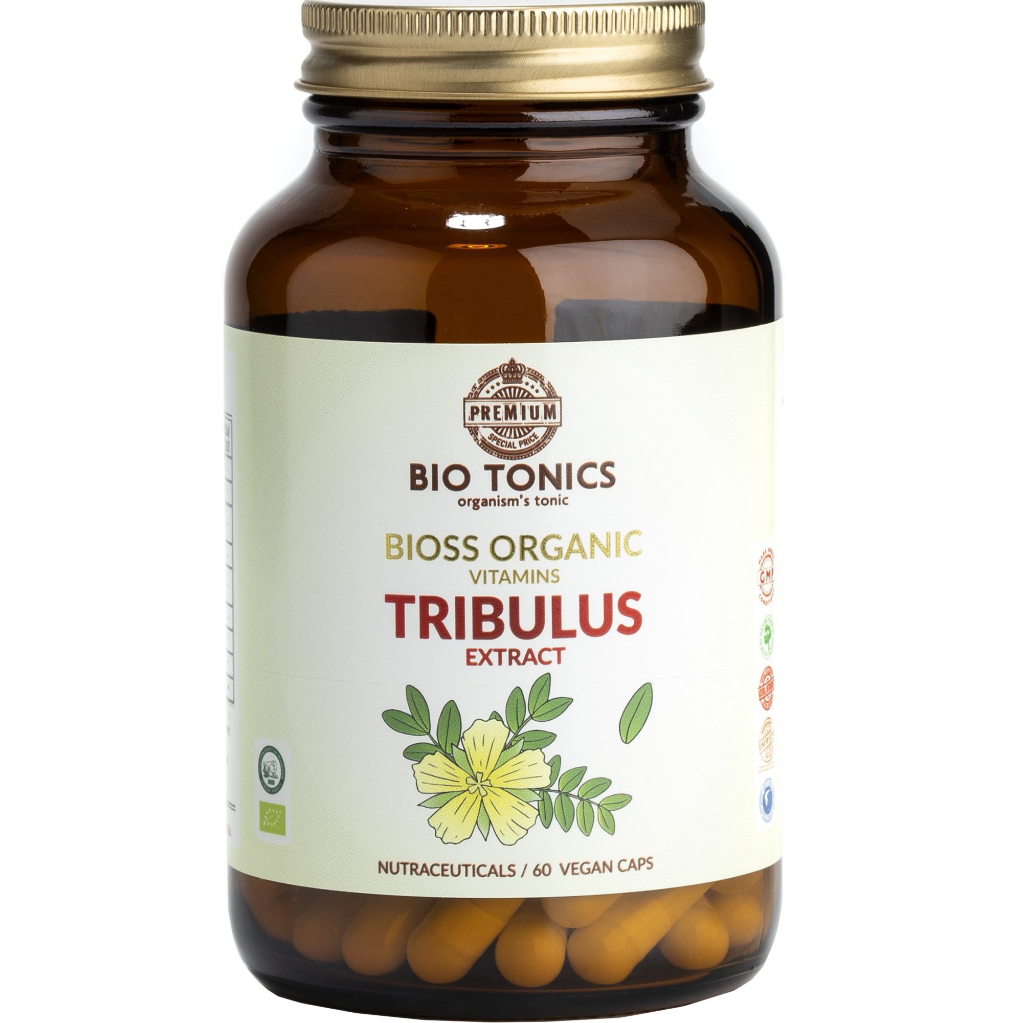 Bio Tonics Bio Tonics Tribulus Extract Συμπλήρωμα Διατροφής με Εκχύλισμα από Τριβόλι Βιολογικής Καλλιέργειας για Ενίσχυση της Σεξουαλικής Λειτουργίας, Βελτίωση, Γονιμότητας & Ενέργεια 60veg.caps