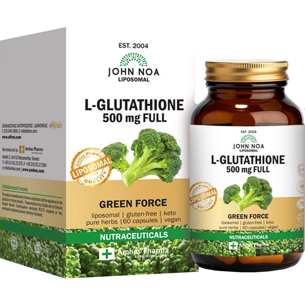 John Noa Liposomal L-Glutathione Full 500mg Συμπλήρωμα Διατροφής Αμινόξεος Γλουταθειόνης Λιποσωμικής Μορφής για Αποτοξίνωση του Ήπατος με Πολύ Ισχυρές Αντιοξειδωτικές Ιδιότητες 60caps