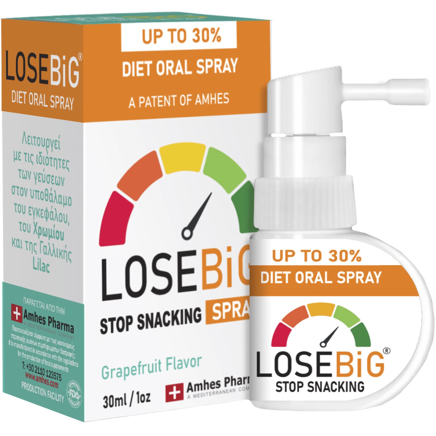 Losebig Losebig Stop Snacking Diet Oral Spray Συμπλήρωμα Διατροφής σε Μορφή Spray με Χρώμιο & Εκχυλίσματα Βοτάνων για Έλεγχο της Όρεξης, Κατά του Τσιμπολογήματος & Απώλεια Βάρους με Γεύση Γκρέιπφρουτ 30ml