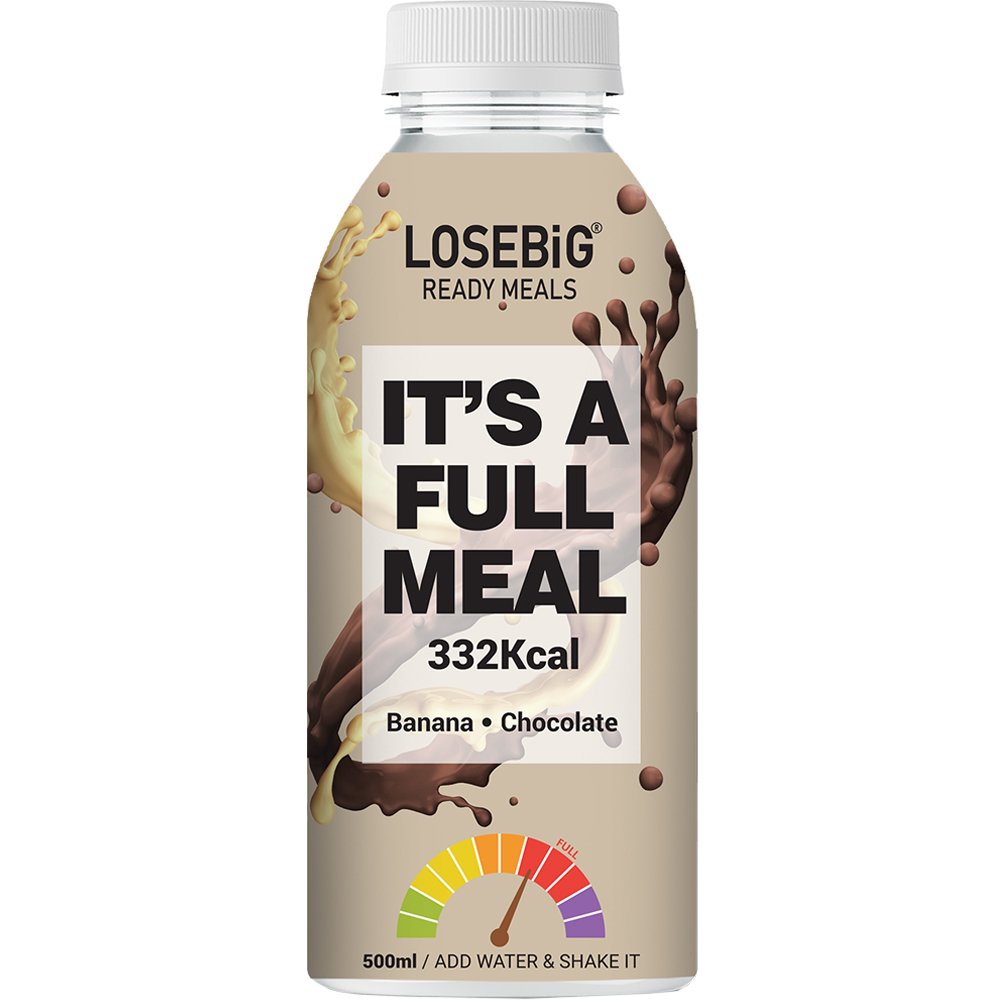 Losebig Losebig Full Meal 332Kcal Συμπλήρωμα Διατροφής Πλήρους Γεύματος Πλούσιο σε Βιταμίνες & Μέταλλα, Χαμηλής Θερμιδικής Αξίας για Ενέργεια, Τόνωση & Αίσθημα Πληρότητας σε Μορφή Σκόνης για Χρήση On The Go με Γεύση Μπανάνα & Σοκολάτα 500ml - Banana - Chocol