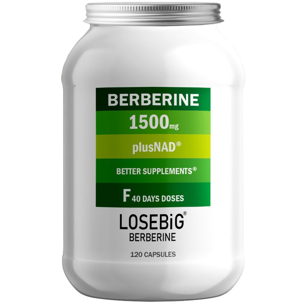 Losebig Losebig Berberine 1500mg Plus Nad Συμπλήρωμα Διατροφής Βερβερίνης & Ενζύμου NAD για την Αντιμετώπιση του Μεταβολικού Συνδρόμου, Απώλεια Βάρους & Ενεργειακή Ισορροπία 120caps
