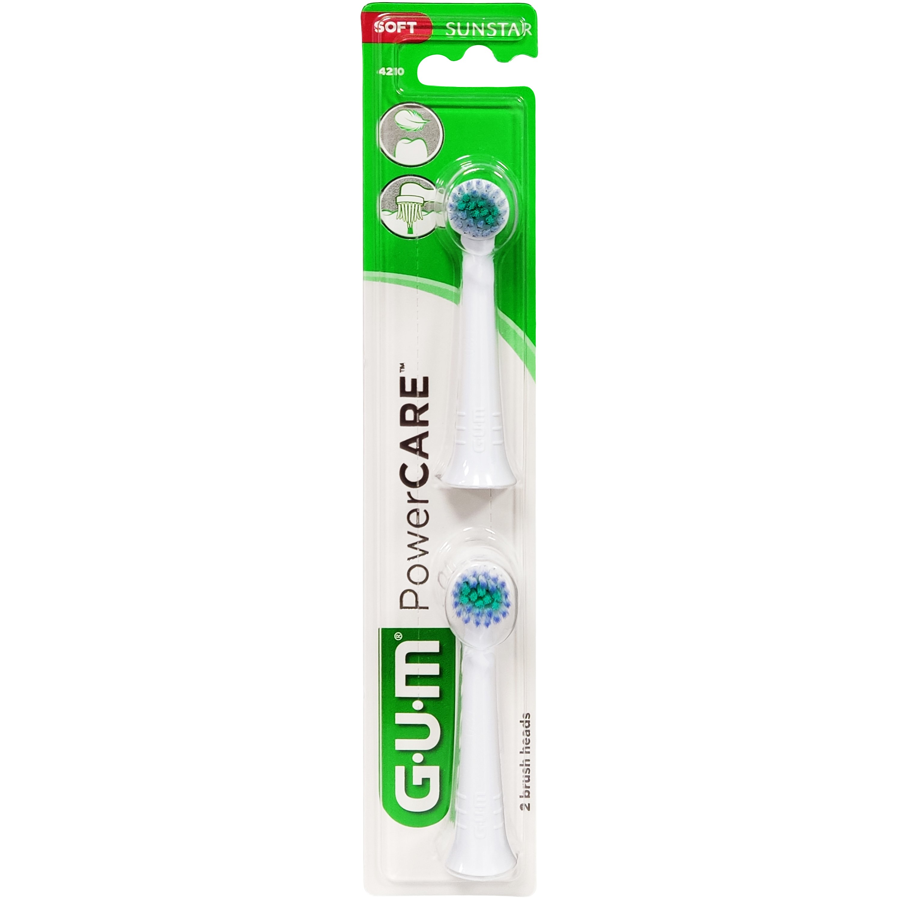 Gum Power Care Soft Brush Head (4210) Ανταλλακτικές Κεφαλές Οδοντόβουρτσας 2 Τεμάχια