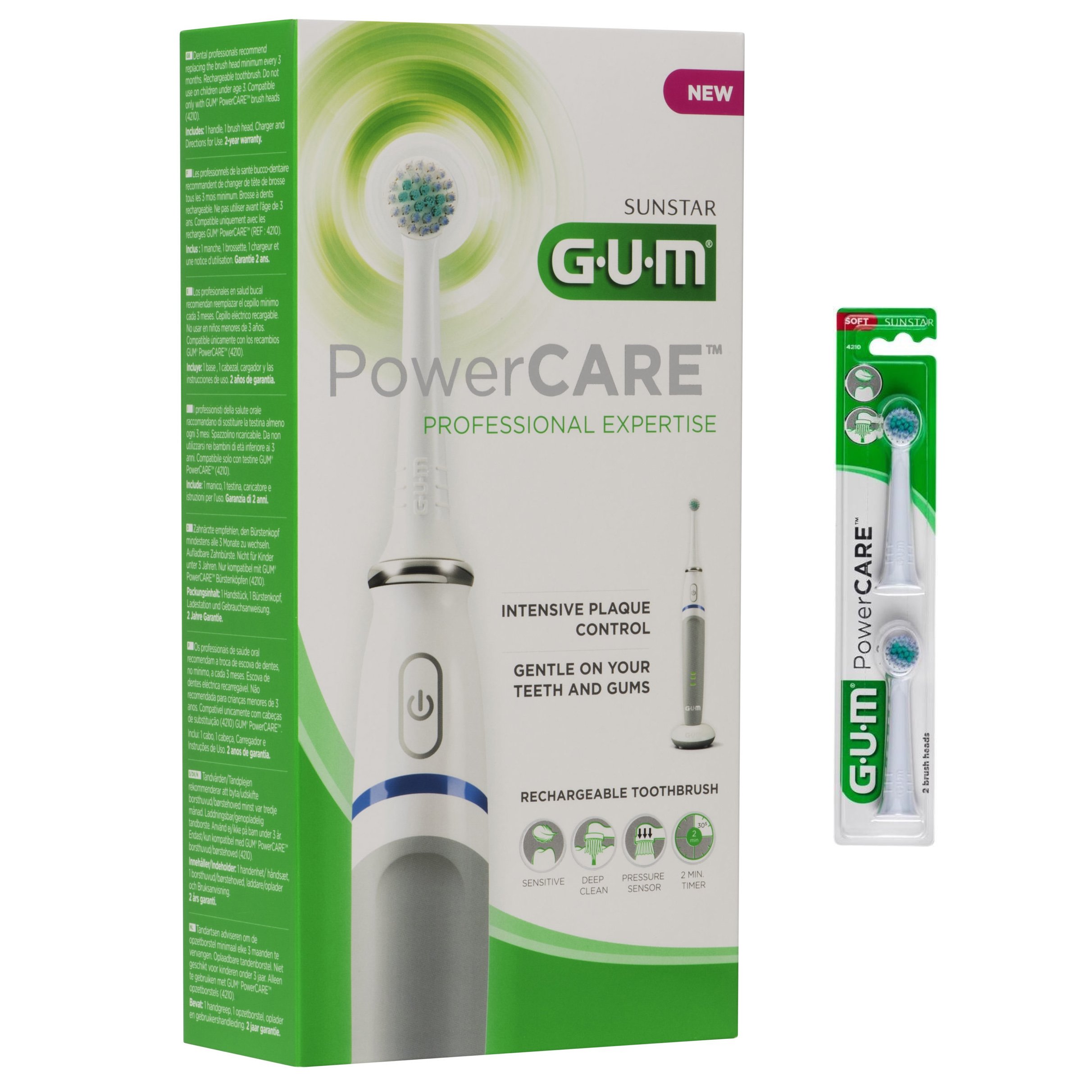 Gum 4200m Powercare Recharge Ηλεκτρική Οδοντόβουρτσα 1 Τεμάχιο & Δώρο Ανταλλακτικές Κεφαλές 2 Τεμάχια