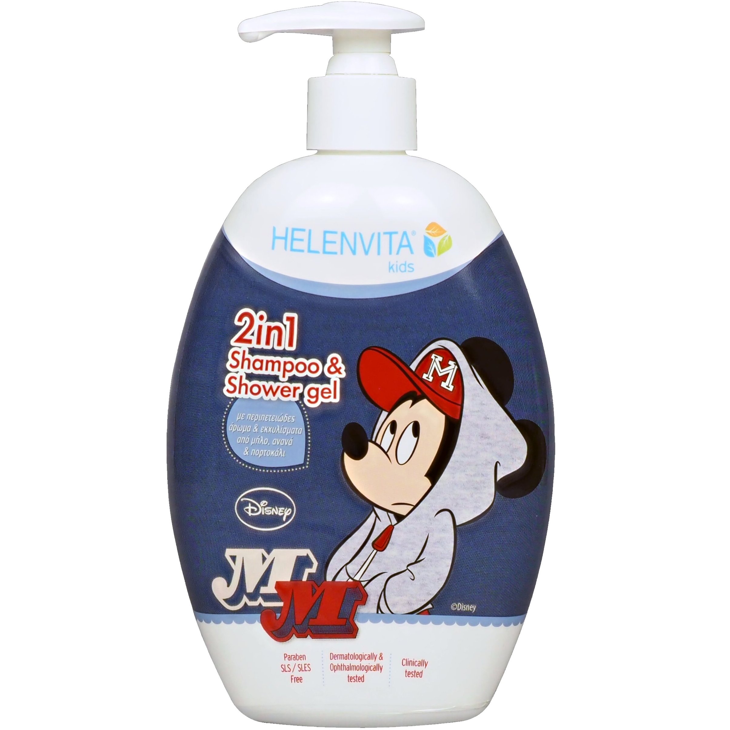 Helenvita Kids Mickey Mouse 2 in 1 Shampoo & Shower Gel Παιδικό Ήπιο Σαμπουάν & Αφρόλουτρο με Υπέροχο Άρωμα 500ml