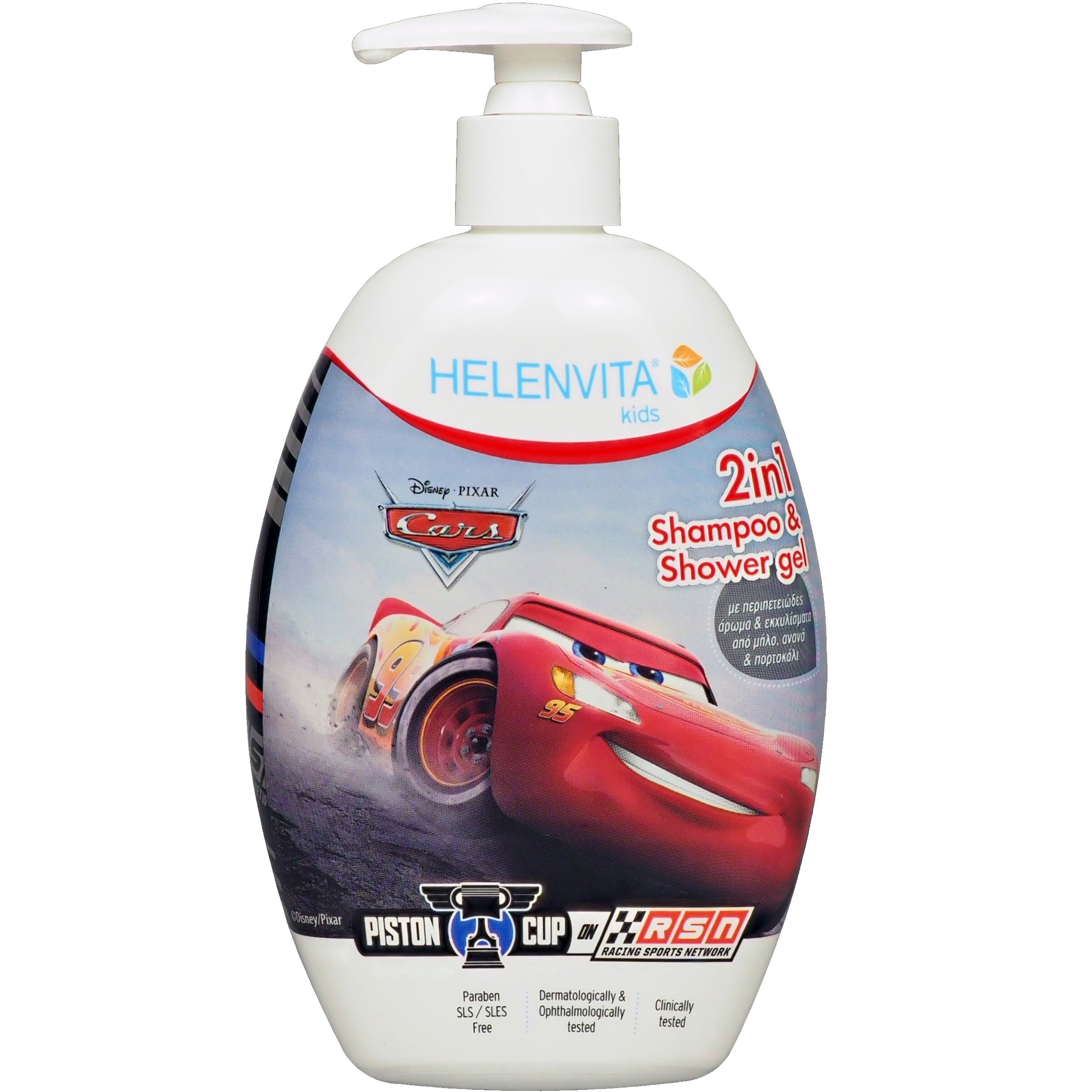 Helenvita Kids Cars 2 in 1 Shampoo & Shower Gel Παιδικό Ήπιο Σαμπουάν & Αφρόλουτρο με Υπέροχο Άρωμα 500ml