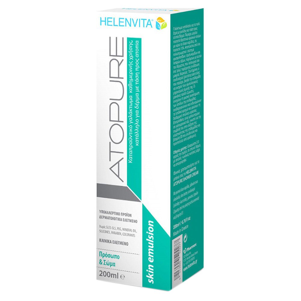 Helenvita Atopure Skin Emulsion Φυσικό Καταπραϋντικό Γαλάκτωμα Καθημερινής Χρήσης για Δέρμα με Ατοπία 200 ml