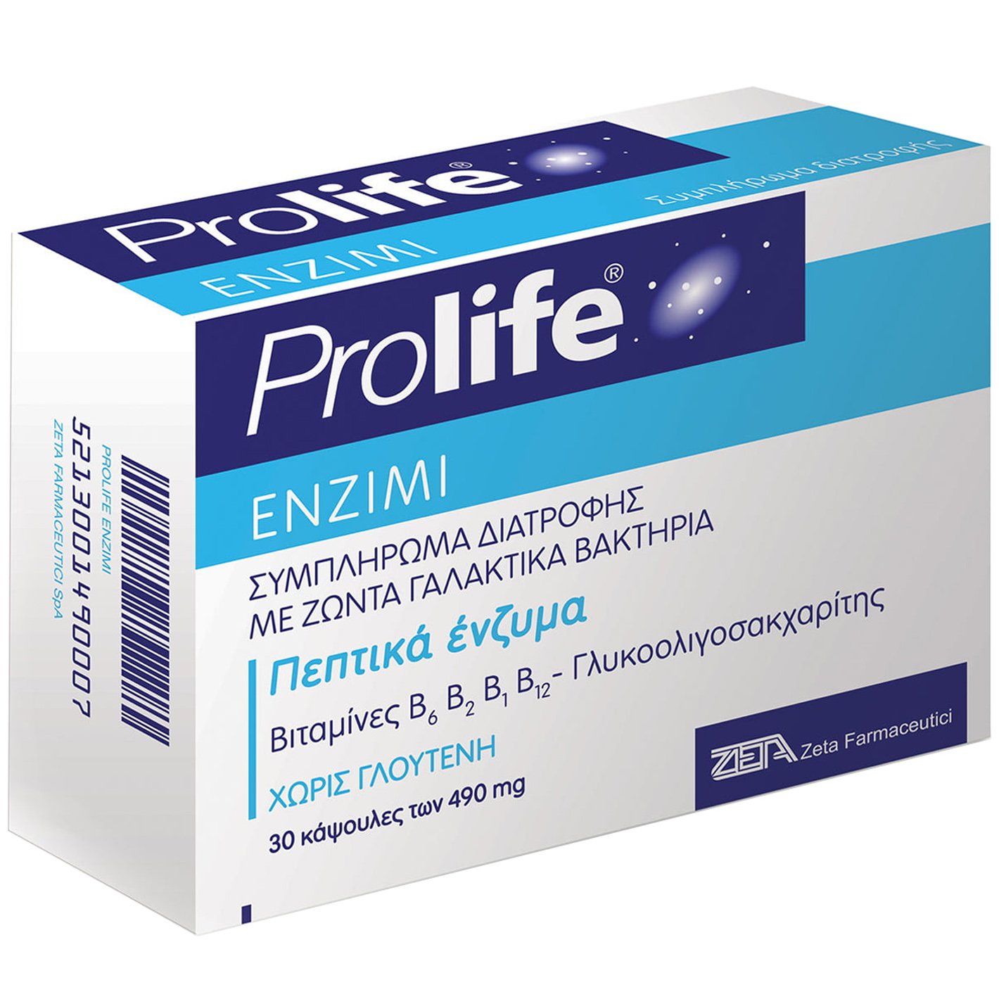Prolife Enzimi Συμπλήρωμα Διατροφής με Πεπτικά Ένζυμα, Προβιοτικά & Βιταμίνες Β 30caps