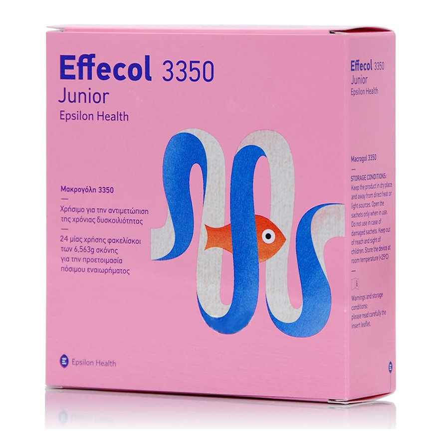 Effecol Junior 3350 Παιδικό Ιατροτεχνολογικό Βοήθημα για την Αντιμετώπιση της Χρόνιας Δυσκοιλιότητας 24 Sachets