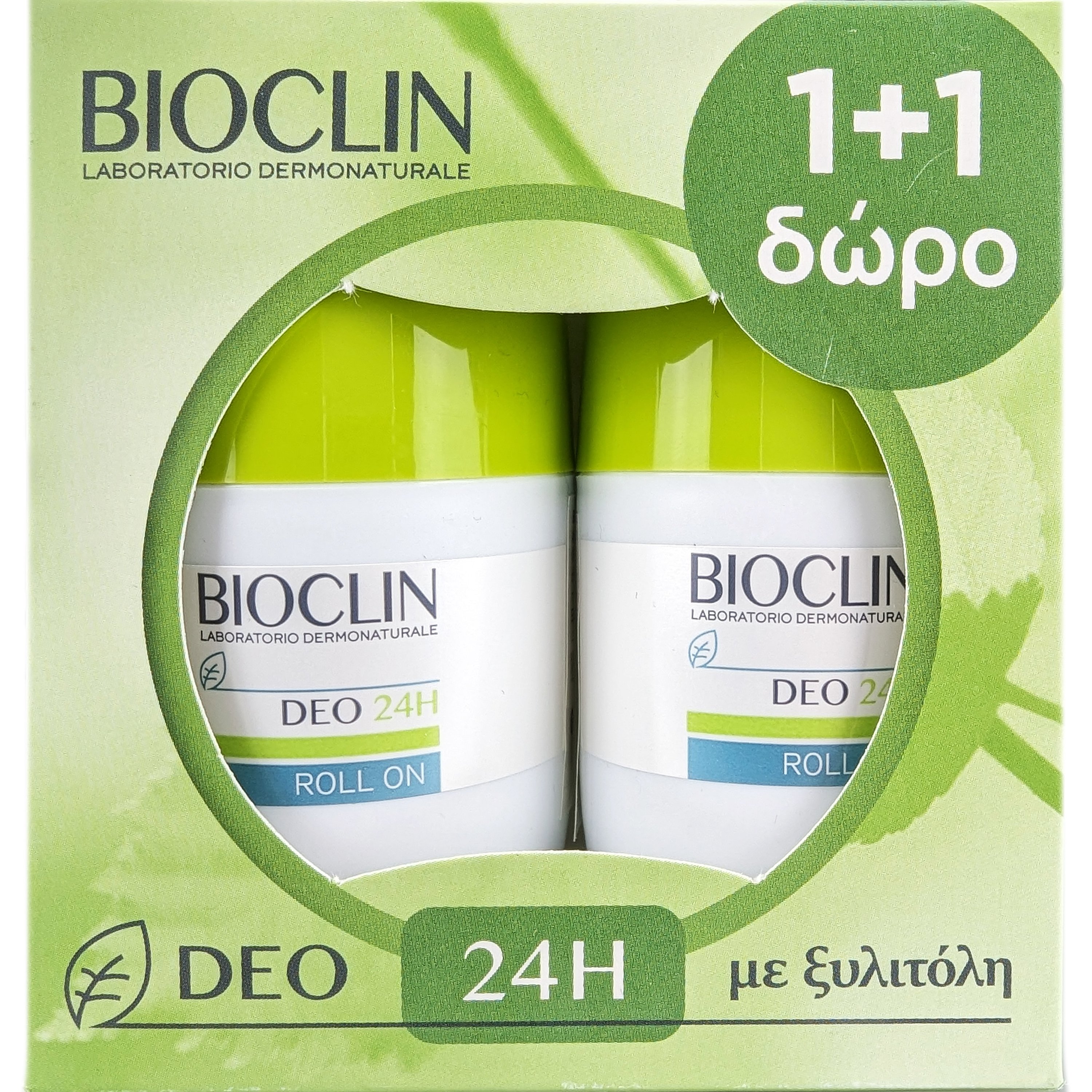 Bioclin Bioclin Promo Deo 24h Roll-On Αποσμητικό Roll-On με Ξυλιτόλη & Βιταμίνη E με Δροσερό Άρωμα, Ιδανικό σε Περιπτώσεις Κανονικής Εφίδρωσης 2x50ml