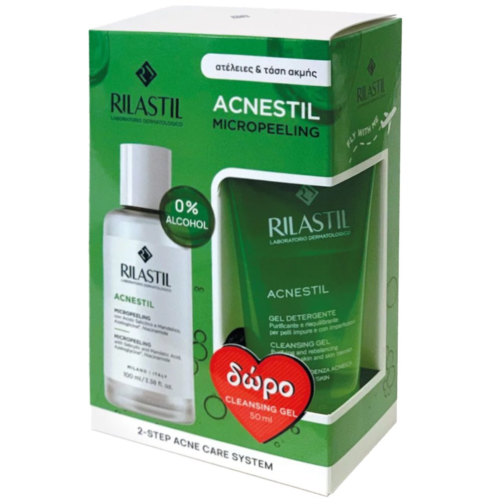 Rilastil Πακέτο Προσφοράς Acnestil Micropeeling Face & Body Lotion 100ml & Δώρο Purifying Cleansing Gel 50ml