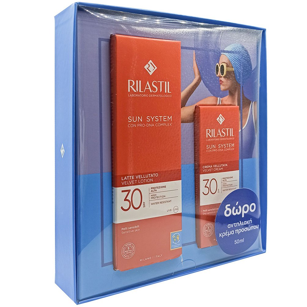 Rilastil Πακέτο Προσφοράς Sun System Velvet Touch Body Lotion Spf30, 200ml & Δώρο Velvet Face Cream Spf30, 50ml