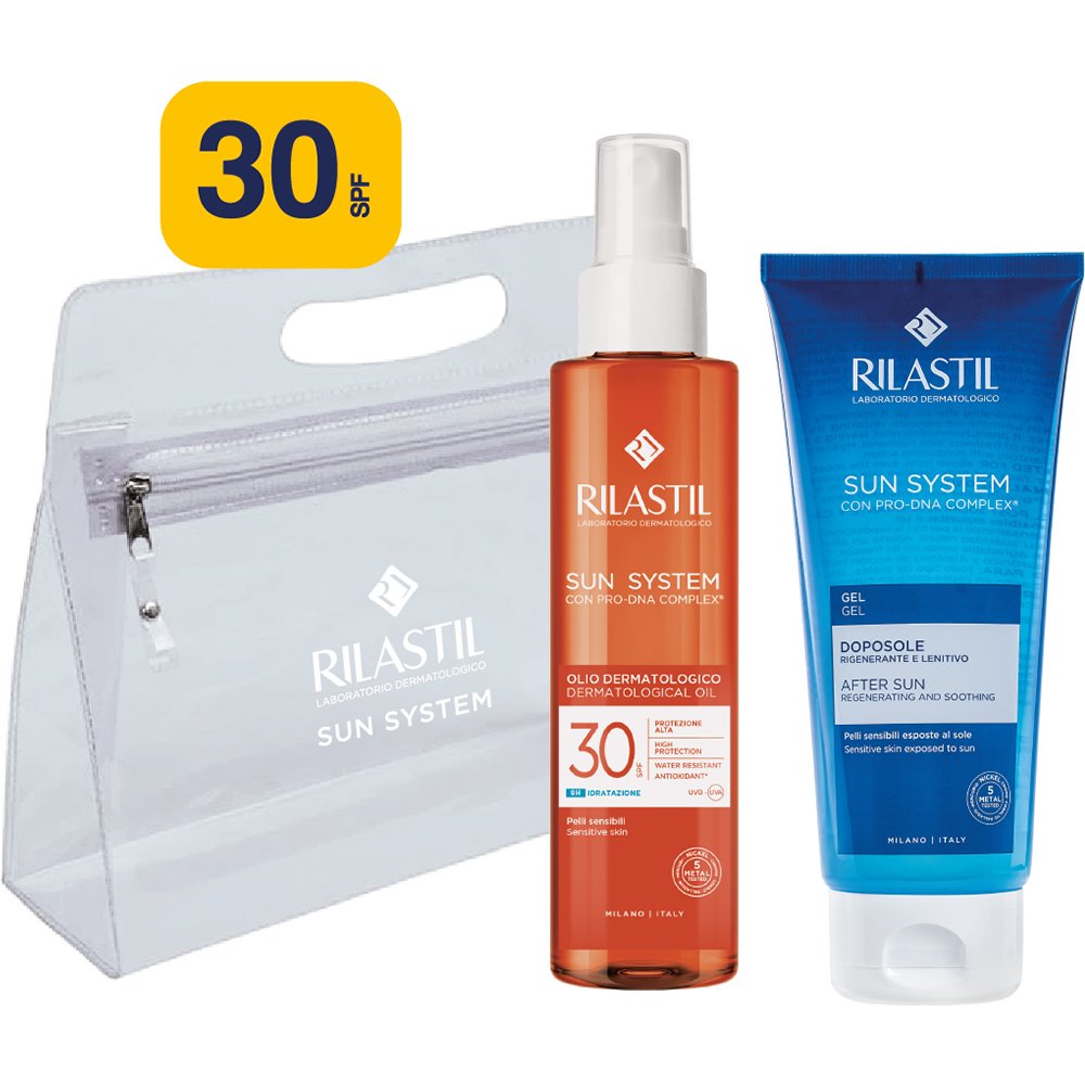 Rilastil Rilastil Promo Sun System Dermatological Oil Spf30, 200ml & Δώρο After Sun Gel 200ml & Νεσεσέρ 1 Τεμάχιο