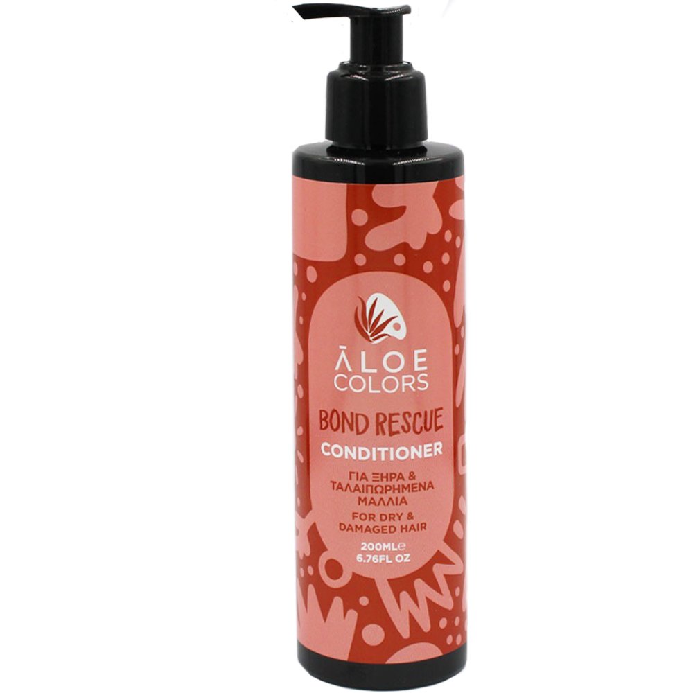 Aloe Colors Aloe Colors Bond Rescue for Damaged & Dry Hair Conditioner Μαλακτική Κρέμα για Ξηρά & Ταλαιπωρημένα Μαλλιά, με Αντλία 200ml