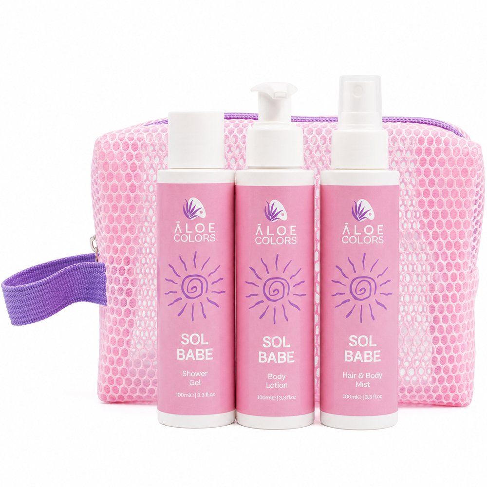 Aloe Colors Sol Babe Hair & Body Mist Mist Μαλλιών & Σώματος με Άρωμα Φιστικιού & Αλμυρής Καραμέλας 100ml & Νεσεσέρ 1 Τεμάχιο Δώρο