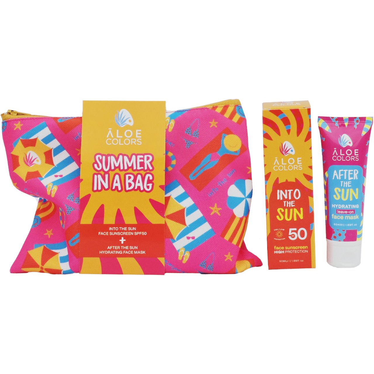 Aloe Colors Aloe Colors Promo Into the Sun Face Sunscreen Spf50, 50ml & After the Sun Hydrating Leave-on Face Mask 50ml