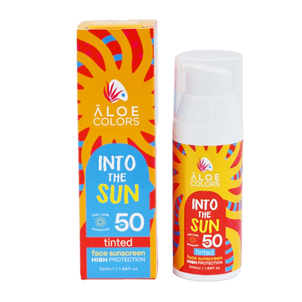 Aloe Colors Aloe Colors Into the Sun Tinted Face Sunscreen Spf50 Αντηλιακή Κρέμα Προσώπου με Χρώμα Υψηλής Προστασίας 50ml
