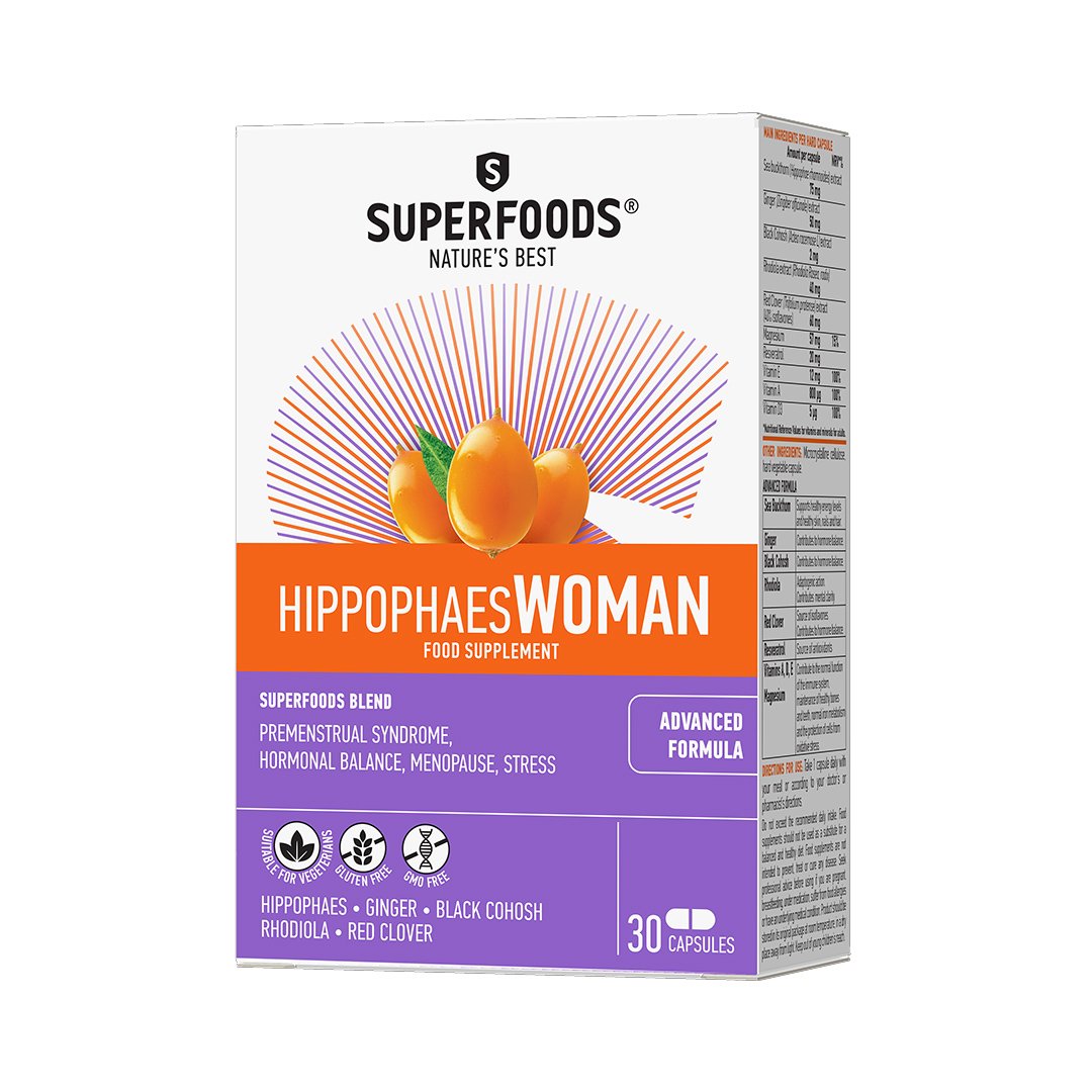 Superfoods Superfoods Hippophaes Woman Συμπλήρωμα Διατροφής για τον Γυναικείο Οργανισμό με Ιπποφαές για Ενέργεια & Τόνωση 30caps
