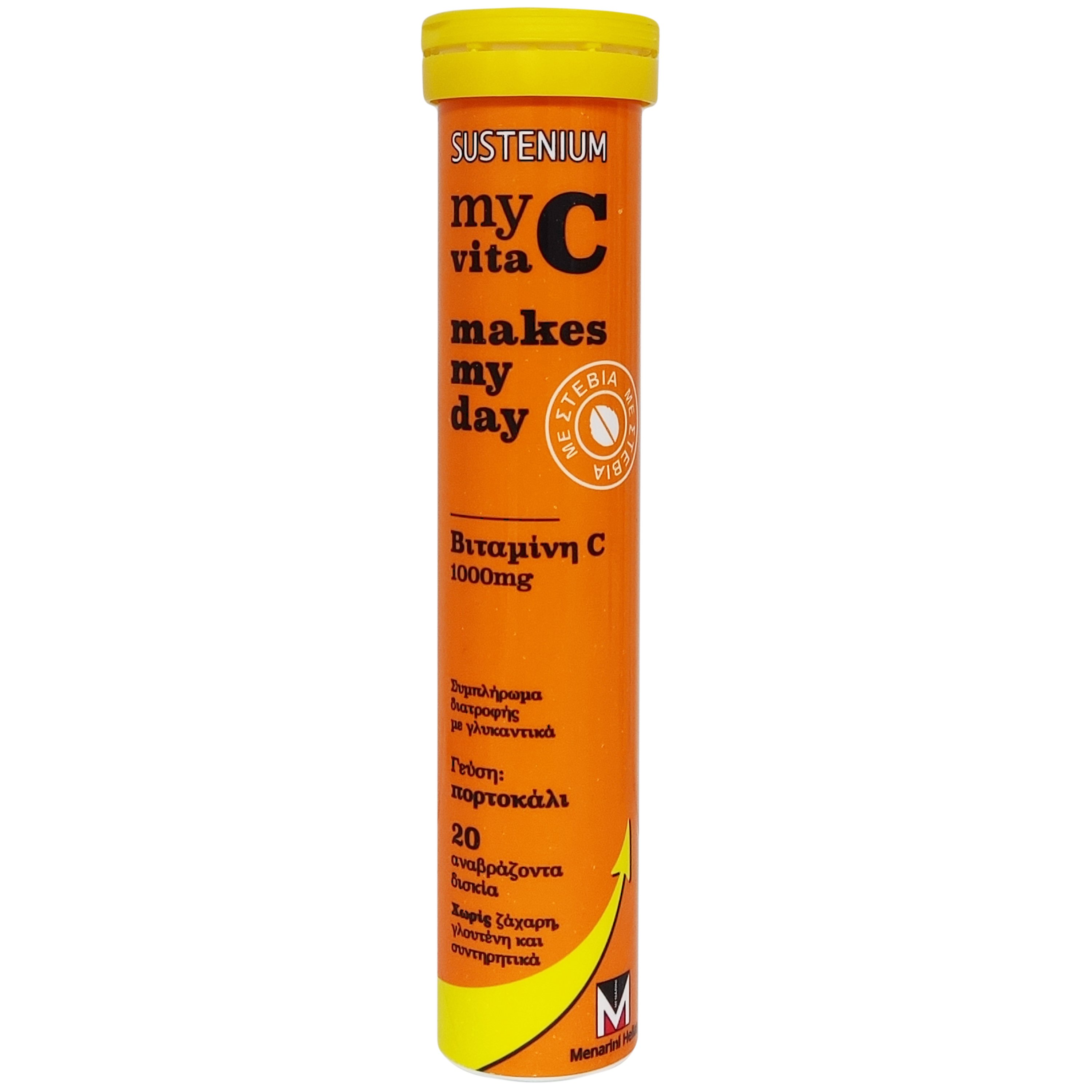 Menarini Sustenium My Vita C Makes my Day Vitamin C 1000mg Συμπλήρωμα με Βιταμίνη C για Ενίσχυση του Ανοσοποιητικού 20effer.tabs