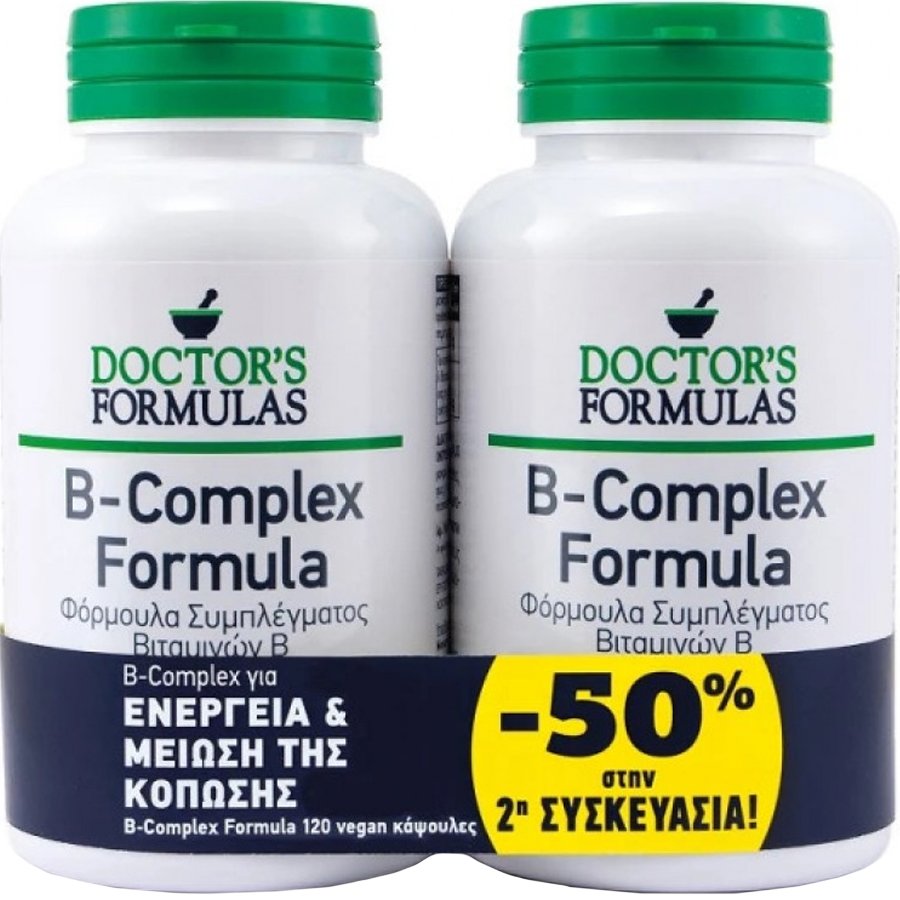Doctor's Formulas Doctor's Formulas Promo B-Complex Formula Συμπλήρωμα Διατροφής Συμπλέγματος Βιταμινών Β για την Καλή Υγεία του Νευρικού Συστήματος, Κατά της Κούρασης & Κόπωσης 240caps