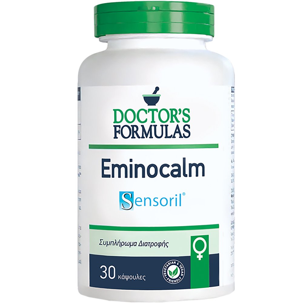 Doctor's Formulas Doctor's Formulas EminoCalm Συμπλήρωμα Διατροφής Εκχυλίσματος Ασβαγκάντας, Κρόκου, Βιταμινών Β & Μαγνησίου για την Αντιμετώπιση των Συμπτωμάτων της Εμμηνόπαυσης 30caps