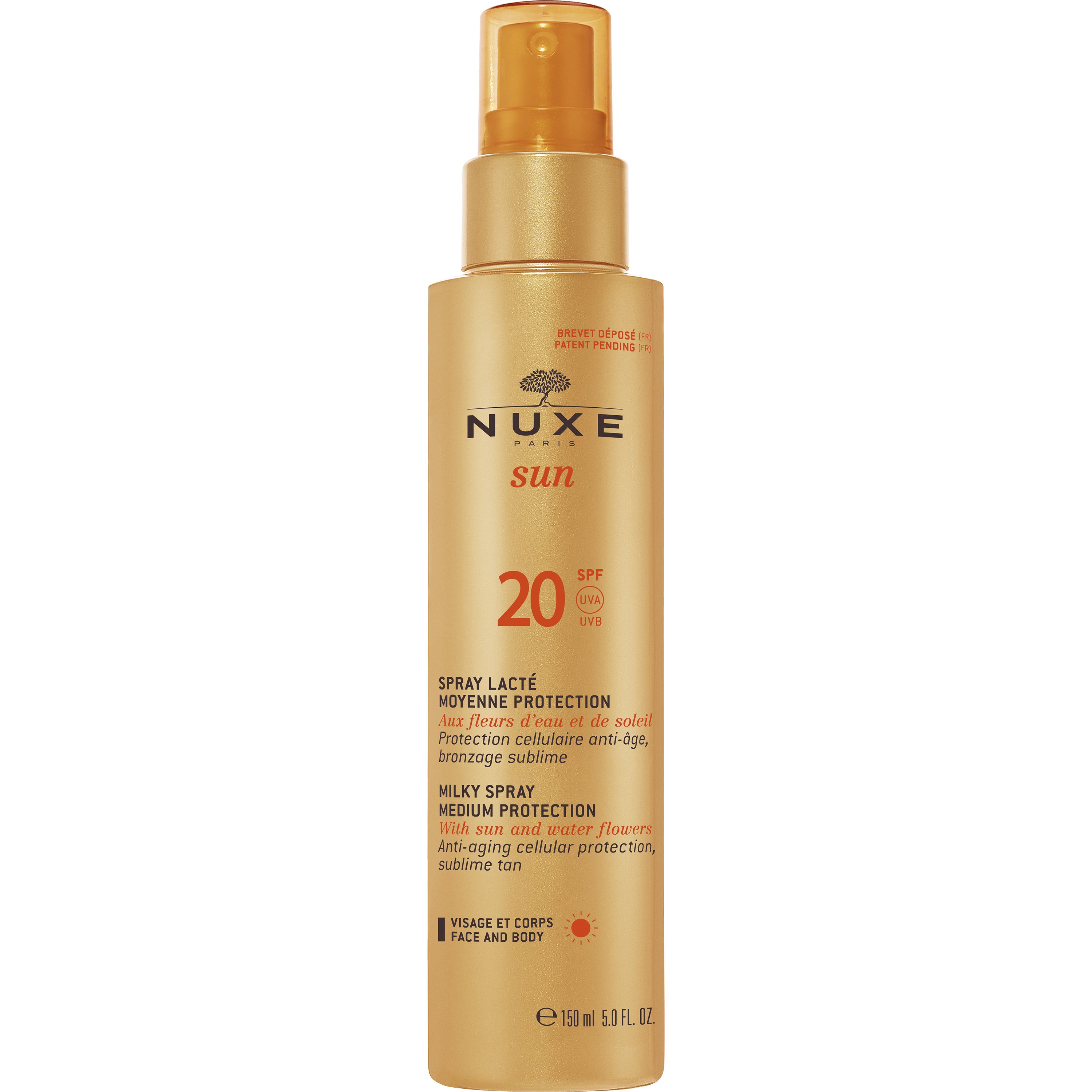 Nuxe Sun Milky Spray Αντηλιακό Γαλάκτωμα για Πρόσωπο & Σώμα Spf20 150ml