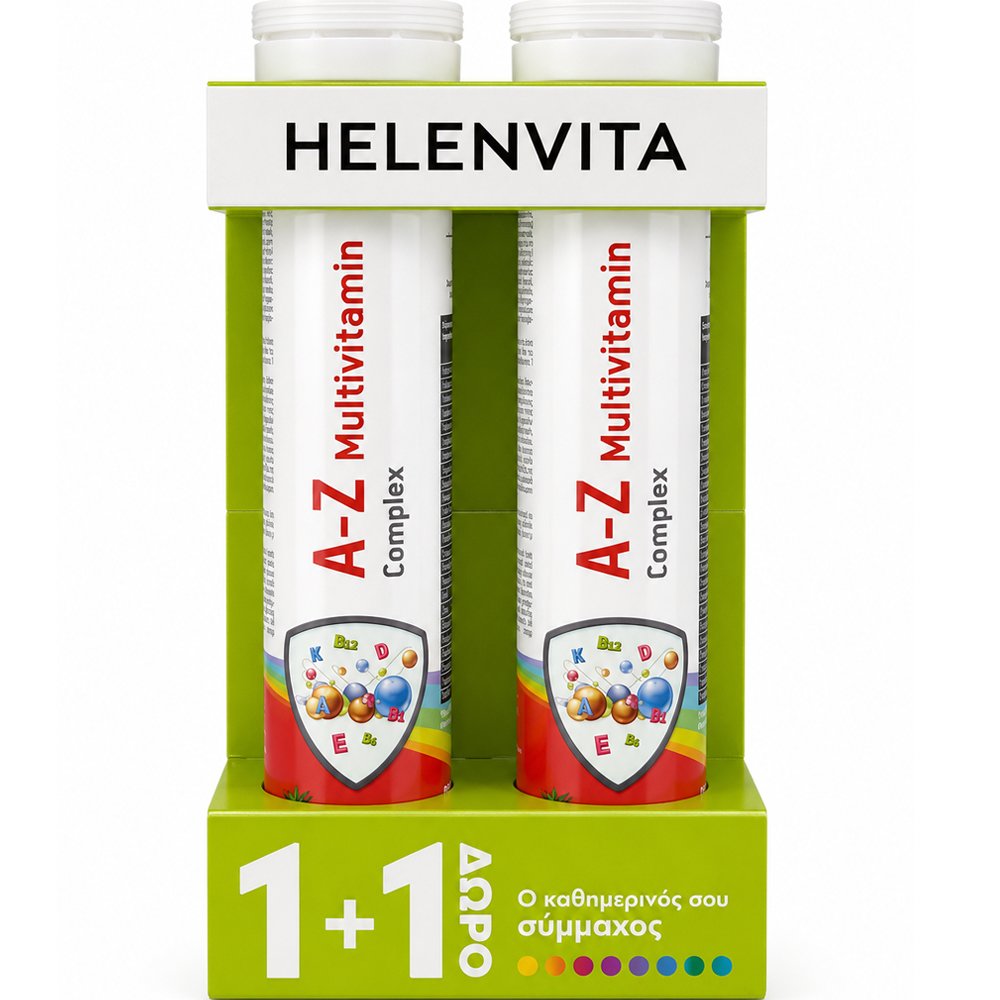 Helenvita Promo A - Z Multivitamin Complex Συμπλήρωμα Διατροφής Πολυβιταμινών & Μετάλλων για Ενέργεια, Τόνωση, Αντιοξειδωτική Προστασία & Ενίσχυση του Ανοσοποιητικού με Γεύση Τροπικά Φρούτα 40 Effer.tabs (2x20 Effer.tabs)