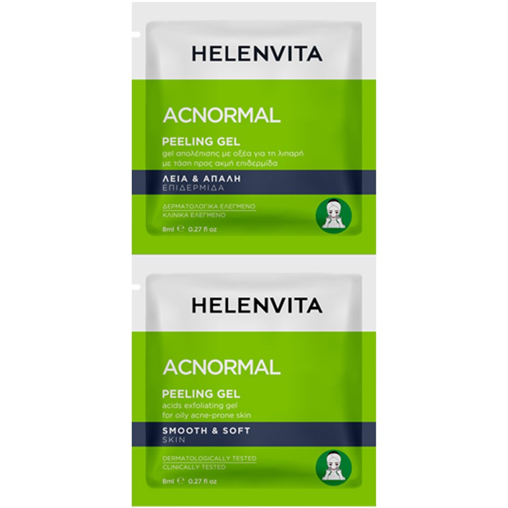 ΦΑΡΜΕΞ Helenvita Acnormal Peeling Gel Τζελ Απολέπισης με Οξέα για τη Λιπαρή με Τάση Προς Ακμή Επιδερμίδα 16ml (2x8ml)