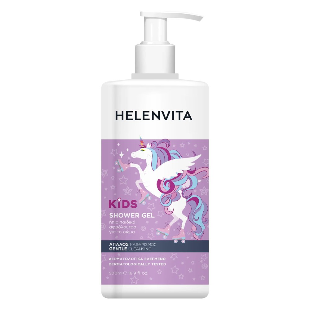 ΦΑΡΜΕΞ Helenvita Kids Unicorn Shower Gel Ήπιο Παιδικό Αφρόλουτρο με Ευχάριστο Άρωμα Τσιχλόφουσκα 500ml