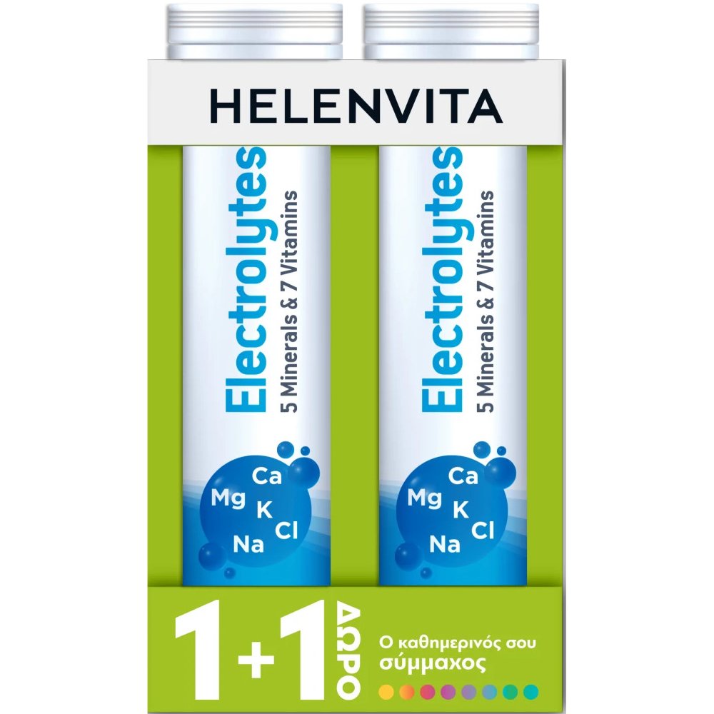 ΦΑΡΜΕΞ Helenvita Promo Electrolytes 5 Minerals & 7 Vitamins Orange Συμπλήρωμα Διατροφής Φόρμουλας Ηλεκτρολυτών & Βιταμινών για Ενυδάτωση, Τόνωση & Ενέργεια με Γεύση Πορτοκάλι 40 Effer.tabs (2x20 Effer.tabs)
