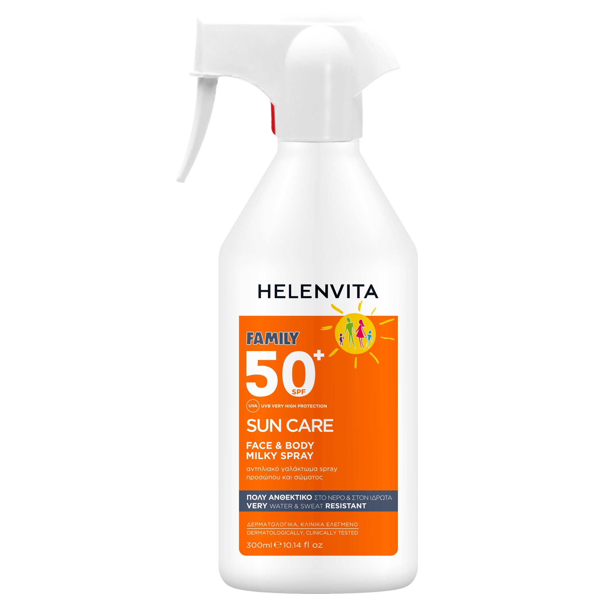 Helenvita Family Sun Care Face & Body Milky Spray Spf50+ Αντηλιακό Γαλάκτωμα Spray Προσώπου & Σώματος Πολύ Υψηλής Προστασίας 300ml