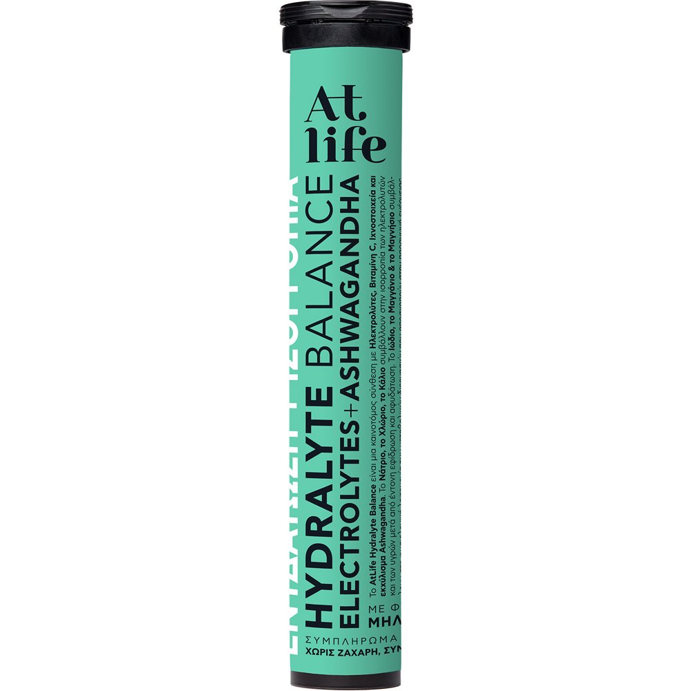 Atlife Hydralyte Balance Electrolytes & Ashwagandha Συμπλήρωμα Διατροφής Ηλεκτρολυτών & Εκχυλίσματος Ashwagandha για Ενυδάτωση Μετά από Άσκηση & Αντιμετώπιση του Στρες με Γεύση Μήλο - Μέντα 24 Effer.tabs