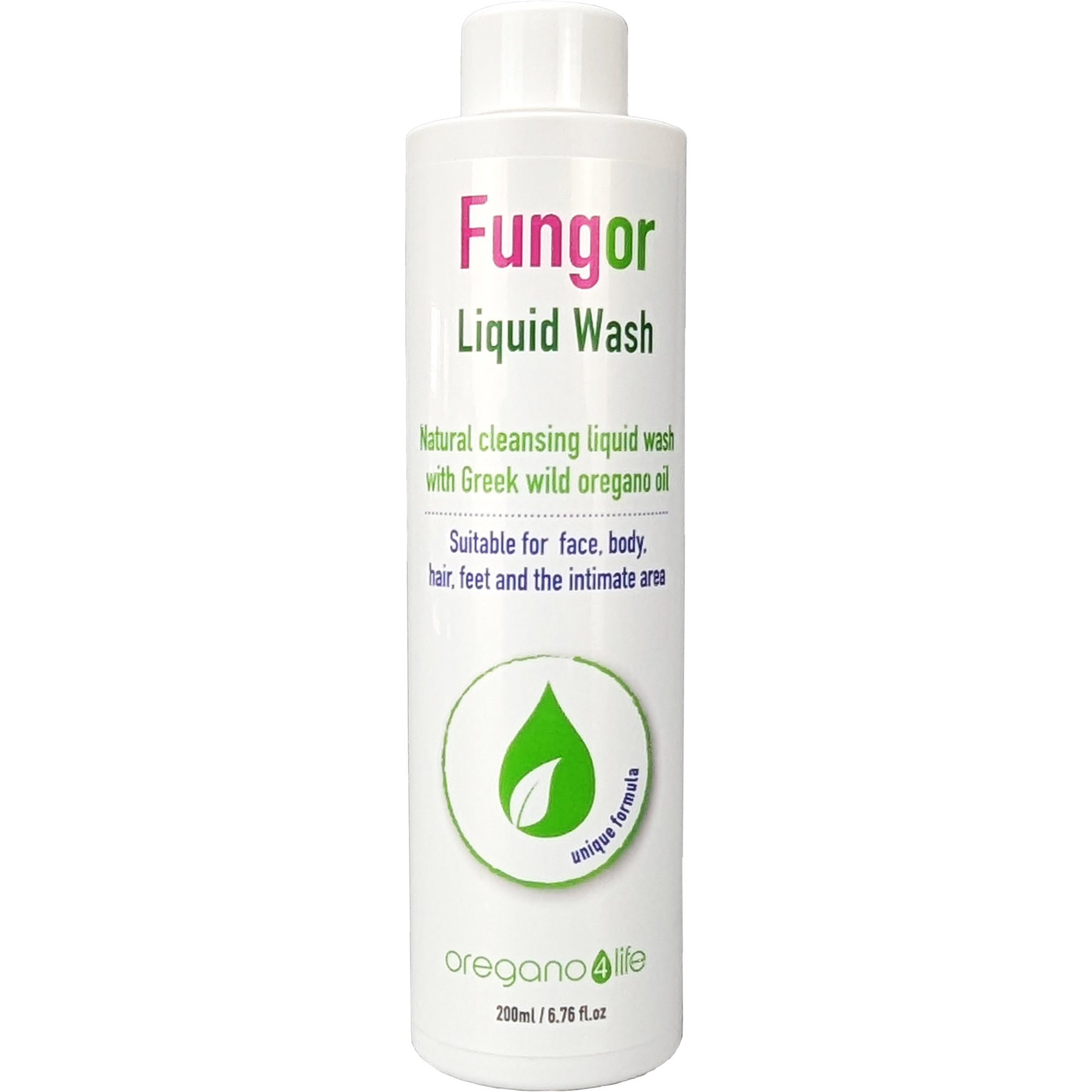 Oregano 4 Life Fungor Liquid Wash with Greek Wild Oregano Oil Φυσικό Υγρό Καθαρισμού με Αιθέριο Έλαιο Βιολογικής Ρίγανης 200ml