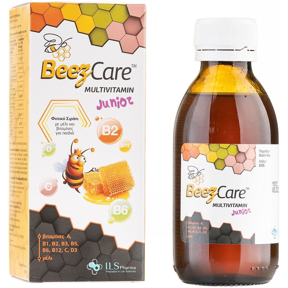 Beezcare Multivitamin Junior Natural Syrup Παιδικό Φυτικό Σιρόπι Πολυβιταμινών με Μέλι 140ml
