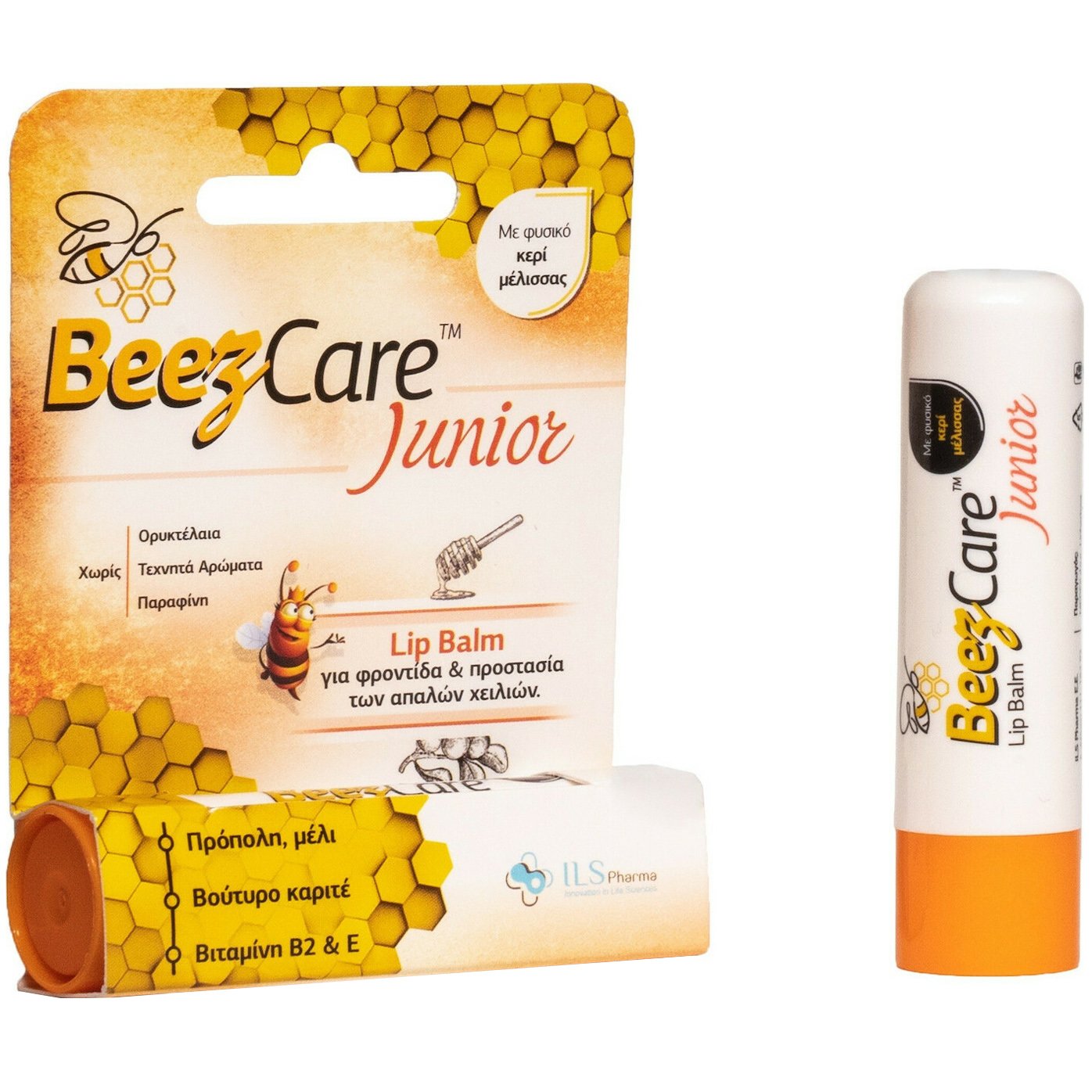 BeezCare Junior Lip Balm Παιδικό Βάλσαμο Χειλιών με Πρόπολη & Μέλι για Φροντίδα & Προστασία των Απαλών Χειλιών 5.1g