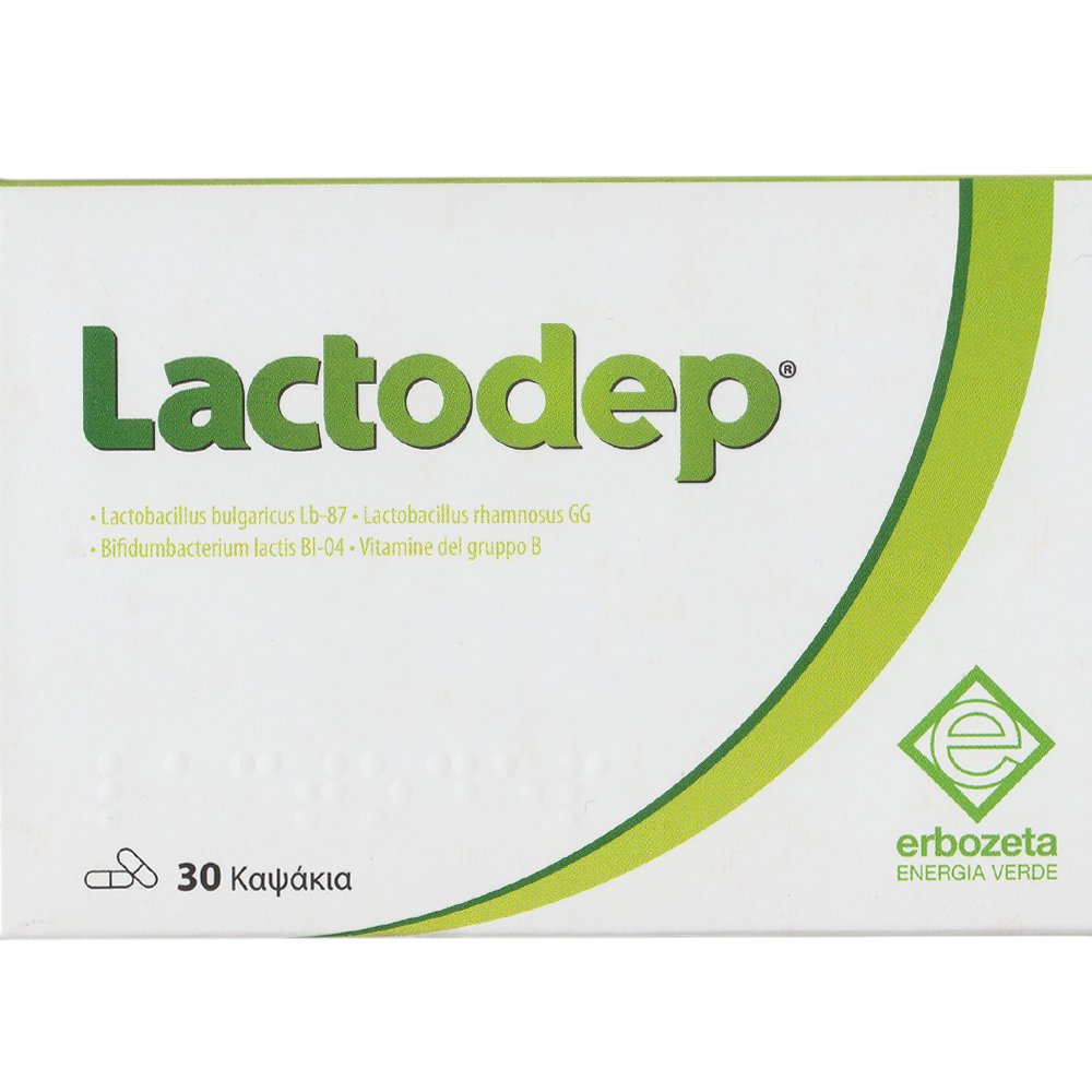 Erbozeta Erbozeta Lactodep Συμπλήρωμα Διατροφής Προβιοτικών & Συμπλέγματος Βιταμινών B για Αντιμετώπιση των Συμπτωμάτων του Ευερέθιστου Εντέρου 30caps