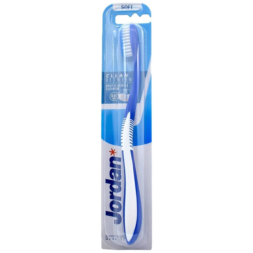 Jordan Clean Between Deep & Gentle Toothbrush Soft 0.01mm Μαλακή Οδοντόβουρτσα για Βαθύ Καθαρισμό με Εξαιρετικά Λεπτές Ίνες 1 Τεμάχιο - Γκρι
