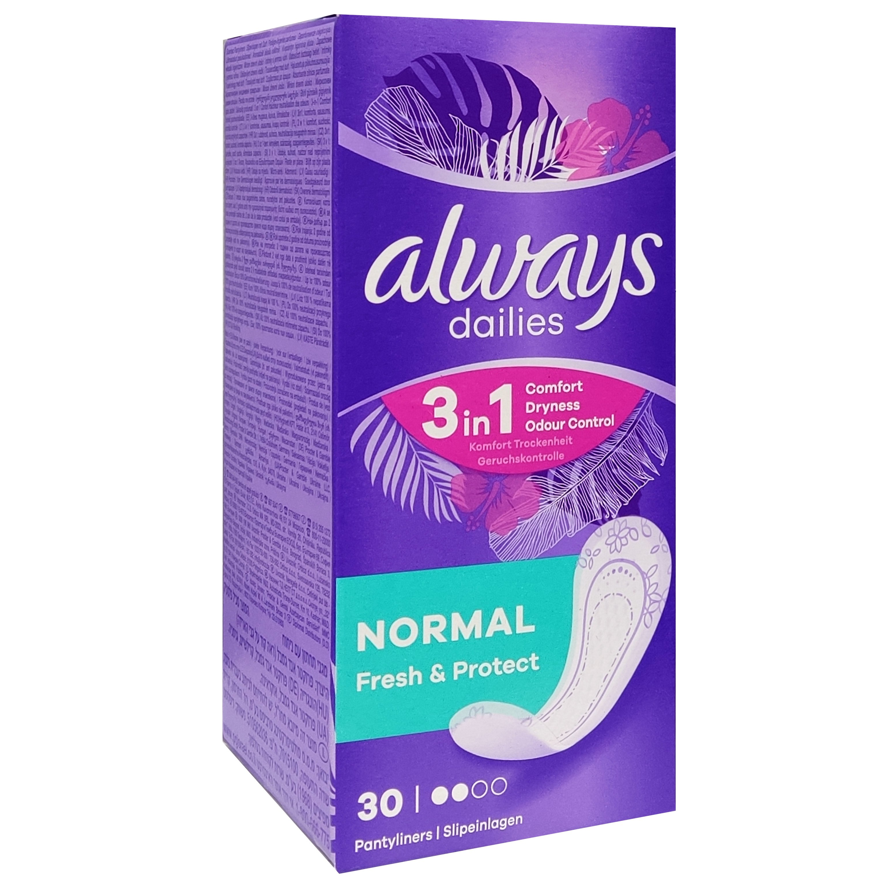 Always Dailies Fresh & Protect 3in1 Comfort Normal Σερβιετάκια 30 Τεμάχια