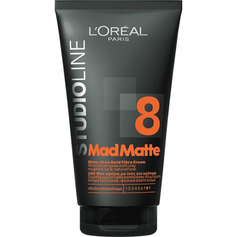 L'Oreal Paris StudioLine Mad Matte Ultra Shine-Free Hold Fibre Cream Μάτ Κρέμα με Ϊνες για Δυνατό Κράτημα που Διαρκεί Όλη Μέρα 150ml 