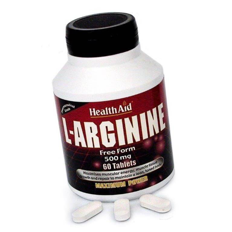 Health Aid L-Arginine Αργινίνη 500mg Για Παραγωγή Ενέργειας Στους Μύες 60tabs