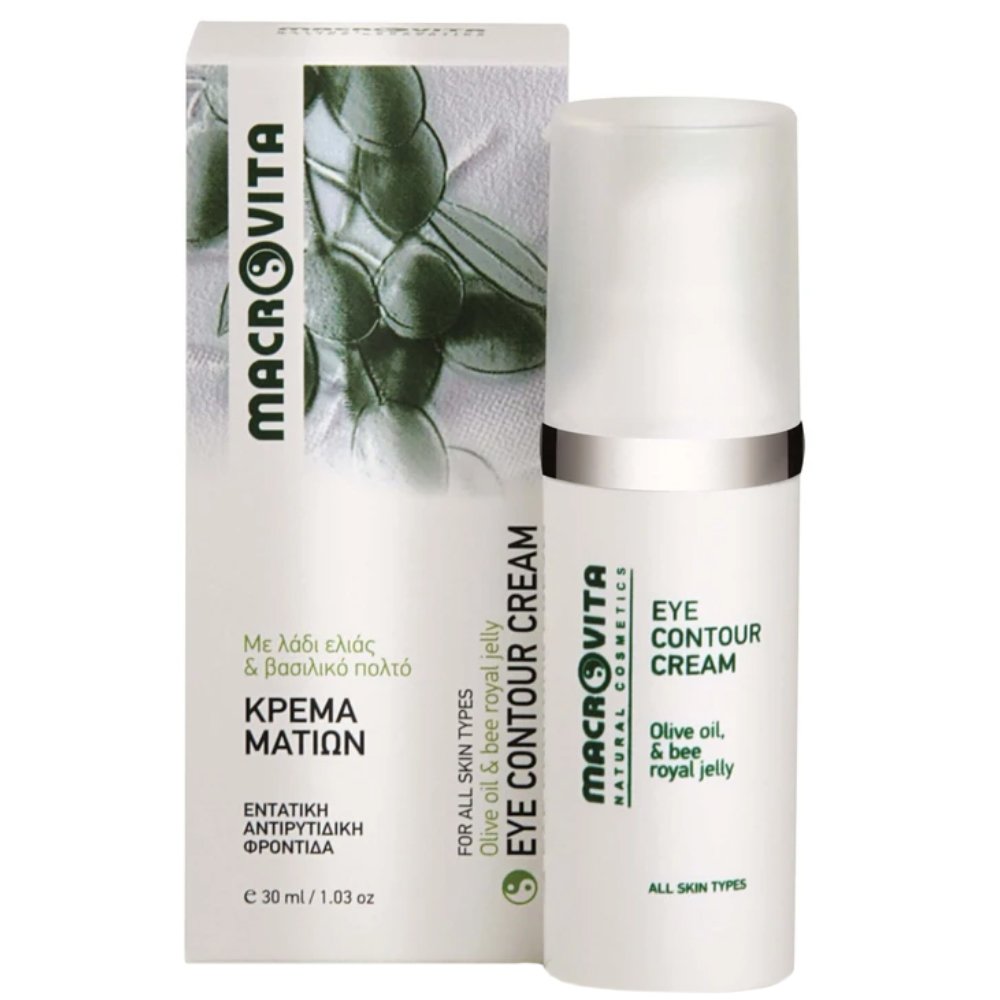 Macrovita Olive Oil & Bee Royal Jelly Eye Contour Cream Ενυδατική & Αντιρυτιδική Κρέμα Ματιών με Λάδι Ελιάς & Βασιλικό Πολτό για Αναζωογόνηση & Τόνωση 30ml