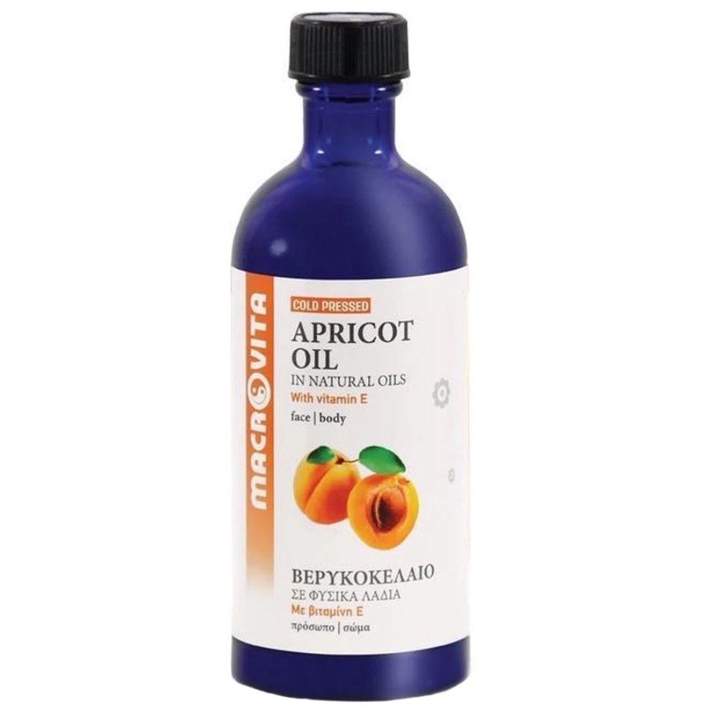 Macrovita Apricot With Vitamins E,C & F Face, Body & Hair Oil Ενυδατικό Βερυκοκέλαιο που Καταπραύνει απο τον Kνησμό & την Υπερβολική Ξηρότητα που Χαρίζει Απαλότητα & Λάμψη 100ml