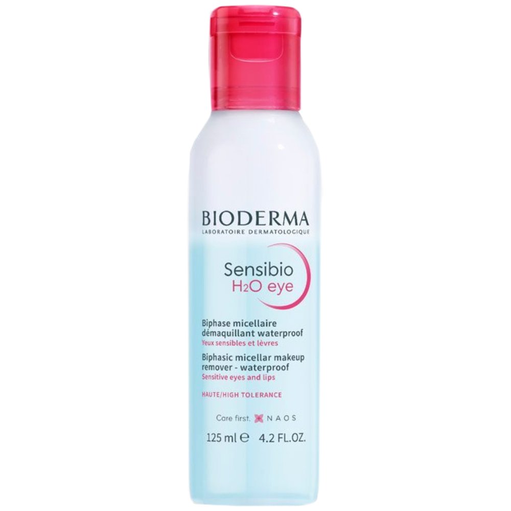 Bioderma Bioderma Sensibio H2O Eye Remover Makeup Micellar Waterproof Διφασικό Νερό Υψηλής Ανοχής, Αφαιρεί το Μακιγιάζ & Ενισχύει το Δερματικό Φραγμό 125ml