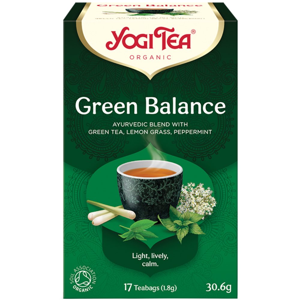 Yogi Tea Yogi Tea Green Balance Ρόφημα Βοτάνων με Άρωμα & Γεύση του Βιολογικού Πράσινου Τσαγιού για Ενίσχυση του Ανοσοποιητικού, Μείωση της Χοληστερόλης & Απώλεια Βάρους 17 Teabags (17 Φακελάκια x 1,8g)