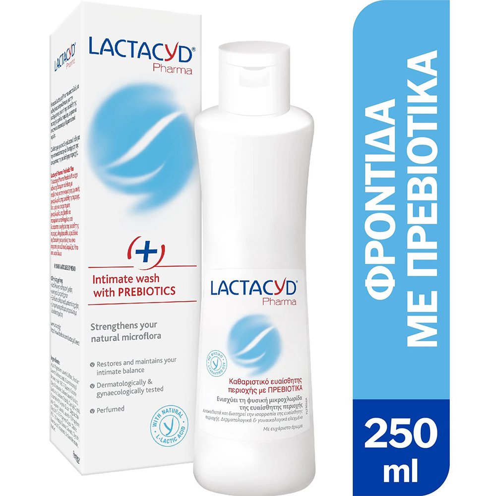 Lactacyd Lactacyd Intimate Wash with Prebiotics Plus Λοσιόν Καθαρισμού της Ευαίσθητης Περιοχής με Πρεβιοτικά για την Ενίσχυση της Φυσικής Μικροχλωρίδας 250ml