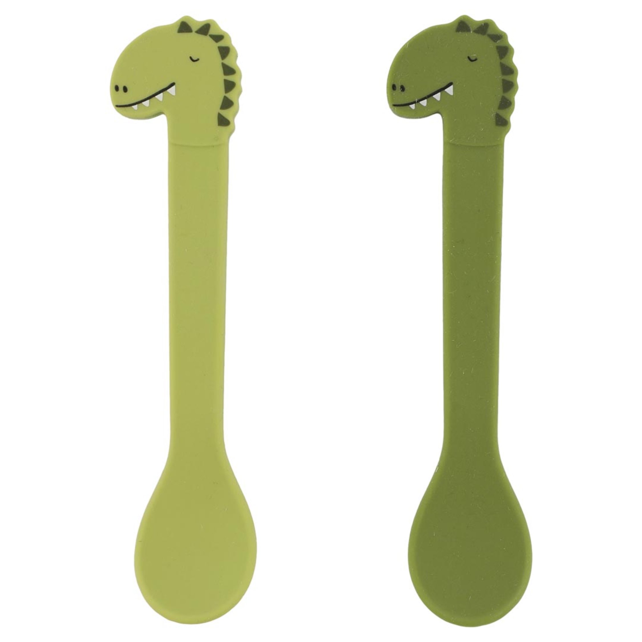 Trixie Trixie Silicone Spoon 4m+ Βρεφικό Σετ με Κουτάλια 2 Τεμάχια - Mr. Dino