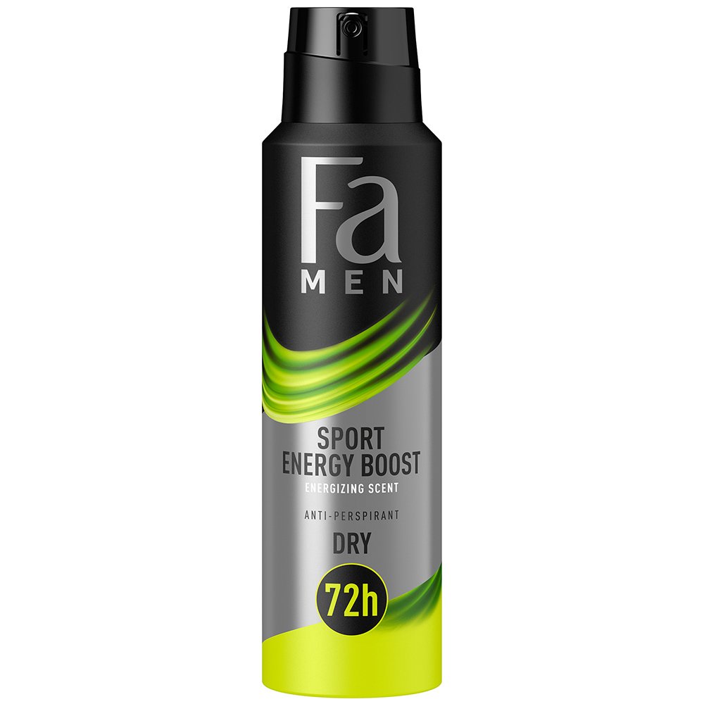 FA Fa Men Sport Energy Boost Anti Persprorant Spray Ανδρικό Αποσμητικό 72h Προστασίας με Αναζωογονητικό Άρωμα 150ml